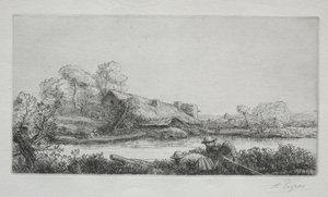Farma nad rzeką (La Ferme Sur La Rivière: Efekt wieczoru) autorstwa Alphonse Legros
