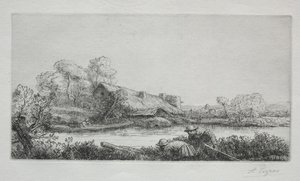 Farma nad rzeką (La Ferme Sur La Rivière: Efekt wieczoru) autorstwa Alphonse Legros