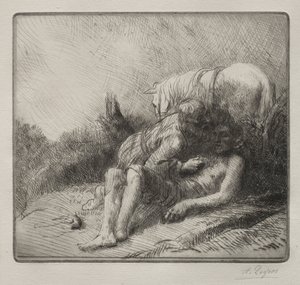 Dobry Samarytanin autorstwa Alphonse Legros
