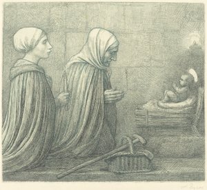 Żłobek La szopka. autorstwa Alphonse Legros