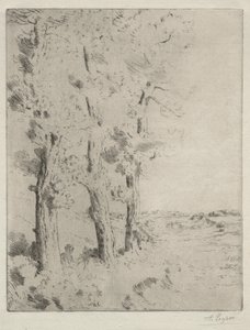 Lektor: Wykład pod drzewami, c. 1882. autorstwa Alphonse Legros