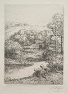 Miejsce prania, zwane Praczkami (Le Lavoir, Dite „Les Laveuses”) autorstwa Alphonse Legros