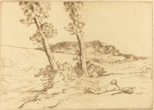Podróżnik leżący na trawie Podróżnik leżący na trawie. autorstwa Alphonse Legros