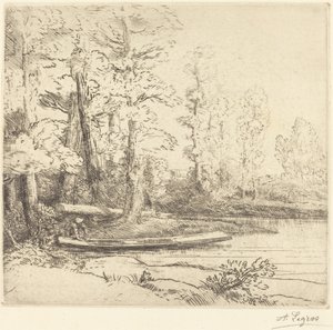 Drzewa na skraju wody autorstwa Alphonse Legros