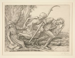 Triumf śmierci: śmierć prowadząca L autorstwa Alphonse Legros