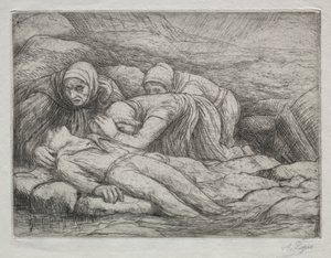 Triumf śmierci: Śmierć w rodzinie marynarzy autorstwa Alphonse Legros