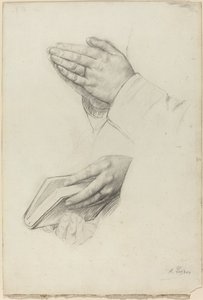 Dwa badania rąk. autorstwa Alphonse Legros