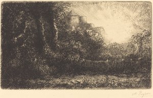 Widok na zamek Chateau de Poillet. autorstwa Alphonse Legros