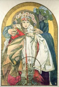 10. rocznica niepodległości Republiki Czechosłowacji autorstwa Alphonse Marie Mucha