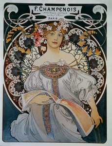 Reklama dla drukarza-wydawcy F. Champenois - by Mucha autorstwa Alphonse Mucha
