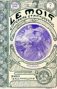 Okładka magazynu (miesięcznika) Le Month litteraire et malownicze autorstwa Alphonse Mucha (1860-1939): miesiąc luty 1899 - Maison de la Bonne Presse - autorstwa Alphonse Mucha