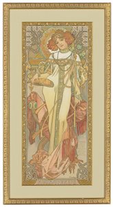 Cztery pory roku: jesień, 1900 autorstwa Alphonse Mucha