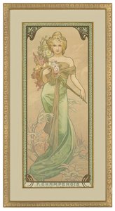 Cztery pory roku: wiosna, 1900 autorstwa Alphonse Mucha