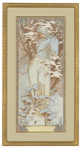Cztery pory roku: zima, 1900 autorstwa Alphonse Mucha