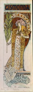 Gismonda z aktorką Sarah Bernhardt ... autorstwa Alphonse Marie Mucha