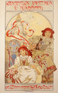 Wystawa pejzażowa w Ivancicich, 1913 autorstwa Alphonse Mucha