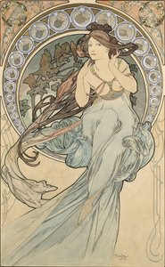 Muzyka, 1898 autorstwa Alphonse Mucha