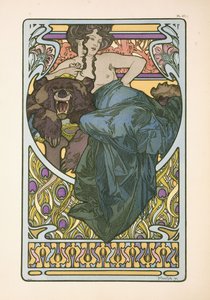 Tablica 47 z książki „Documents Decoratifs”, wydanej w 1902, 1902 autorstwa Alphonse Mucha