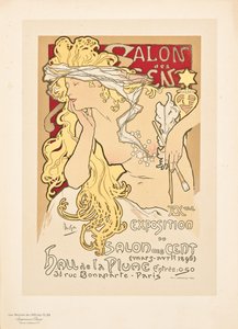 Reprodukcja plakatu reklamującego wystawę Salon des Cent w Hall de la Plume, 1896