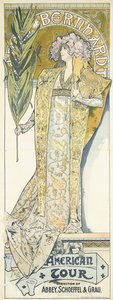 Sarah Bernhardt, wycieczka po Ameryce, 1895 autorstwa Alphonse Mucha