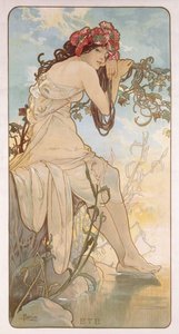 Lato; Ete, ok.1896 autorstwa Alphonse Mucha