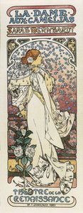 Pani Kameliowa (La dame aux camelias). 1896 (litografia) autorstwa Alphonse Mucha