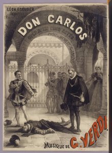 Plakat do opery Don Carlos autorstwa Giuseppe Verdiego, 1867. autorstwa Alphonse Marie Neuville de