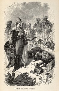 Ilustracja do „”Wspaniałych, ale autentycznych przygód kapitana Corcorana”” autorstwa Alfreda Assollanta, ilustrowana 25 winietami narysowanymi na drewnie przez A. de Neuville, Librairie Hachette et Cie w Paryżu autorstwa Alphonse Marie de Neuville
