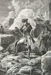 Lally - Tollendal podczas oblężenia Pondichery w 1760 r. (rycina) autorstwa Alphonse Marie de Neuville