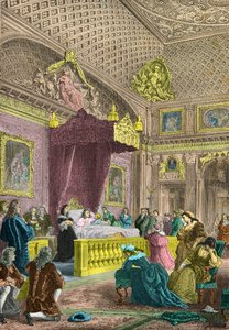 Louis 14 żegna się z przyszłym Louisem 15 wokół boiska autorstwa Alphonse Marie de Neuville