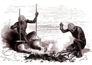 Rdzenni kowale z plemienia Latuka. Południowy Sudan autorstwa Alphonse Marie de Neuville
