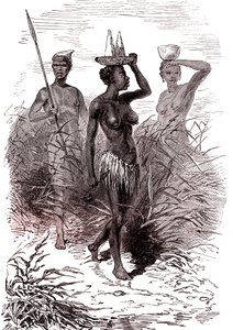 Rdzenni mieszkańcy plemienia Nuer, dolina górnego Nilu autorstwa Alphonse Marie de Neuville