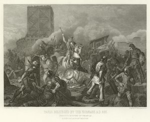Paryż oblegany przez Normanów, AD 885 autorstwa Alphonse Marie de Neuville