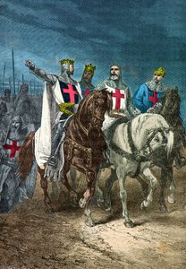 Portrety Godefroy de Bouillon, Bohemond de Tarente, Raymond 4 de Toulouse i Tancrede de Hauteville autorstwa Alphonse Marie de Neuville