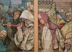 A. Mucha, okno św. Wita w Pradze / tektura 1931 autorstwa Alphonse Mucha