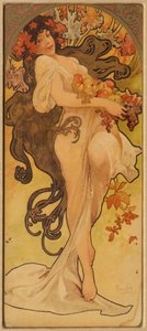 Jesień z serii Les Saisons, ok. 1930 r. 1900. autorstwa Alphonse Mucha