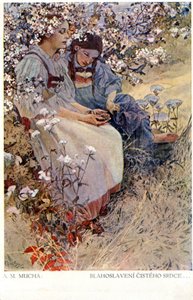 „Błogosławieni czystego serca, bo ujrzą Boga”, 1906 autorstwa Alphonse Mucha