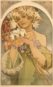 kwiat autorstwa Alphonse Mucha