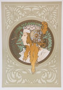 Bizantyjskie Głowy: Blondynka, 1897. autorstwa Alphonse Mucha