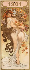 Kalendarz na rok 1901, c1900. autorstwa Alphonse Mucha