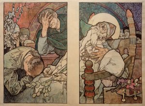 Okno św. Wita w Pradze, karton 1931 autorstwa Alphonse Mucha