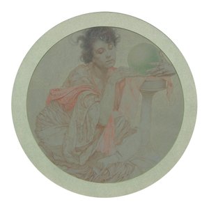 Wróżka z kryształową kulą. autorstwa Alphonse Mucha