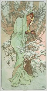 Zima autorstwa Alphonse Mucha