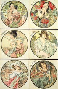 lipiec sierpień wrzesień październik listopad grudzień autorstwa Alphonse Mucha