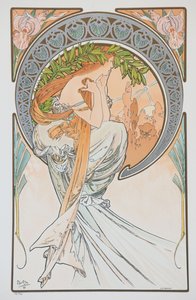 La Poesia Z cyklu Sztuka, 1898. autorstwa Alphonse Mucha