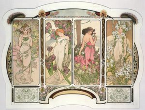 Kwiaty autorstwa Alphonse Mucha
