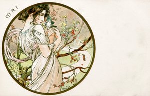 „Maj”, 1900 autorstwa Alphonse Mucha