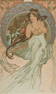 Muzyka sztuki, 1898 autorstwa Alphonse Mucha