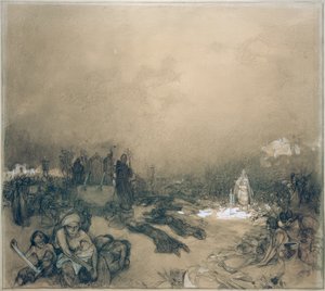 Po bitwie na górze Vítkov autorstwa Alphonse Mucha
