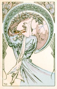 „Poezja”, 1900 autorstwa Alphonse Mucha
